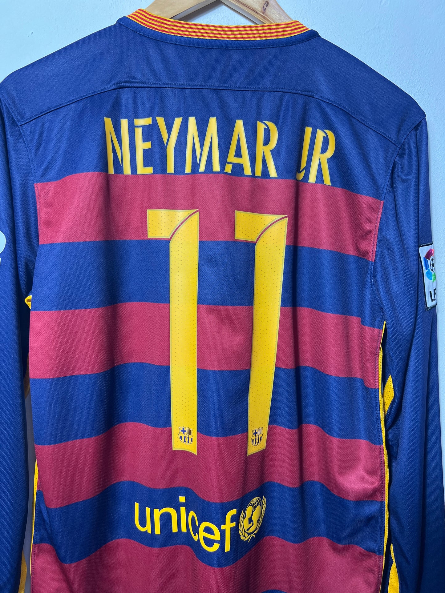 (M) Barcelona 2015-16 Home Long Sleeve Shirt Neymar Jr. #11