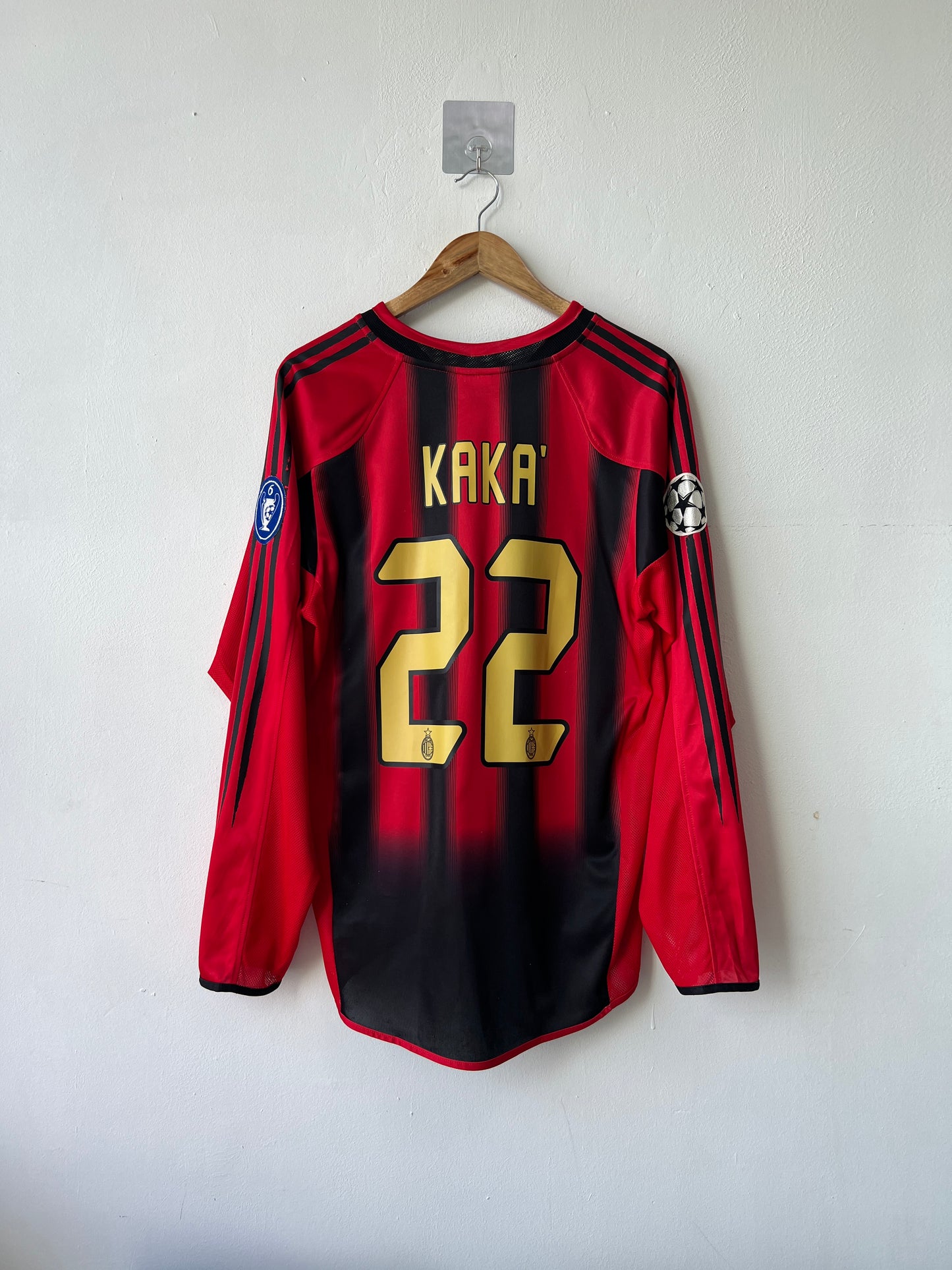 (M) AC Milan 2004-05 Home Long Sleeve Shirt Kaka #22