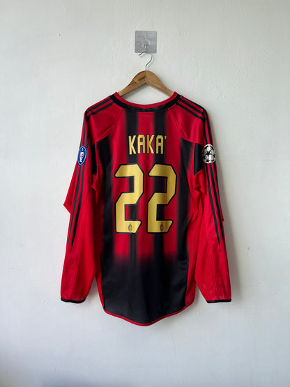 (M) AC Milan 2004-05 Home Long Sleeve Shirt Kaka #22
