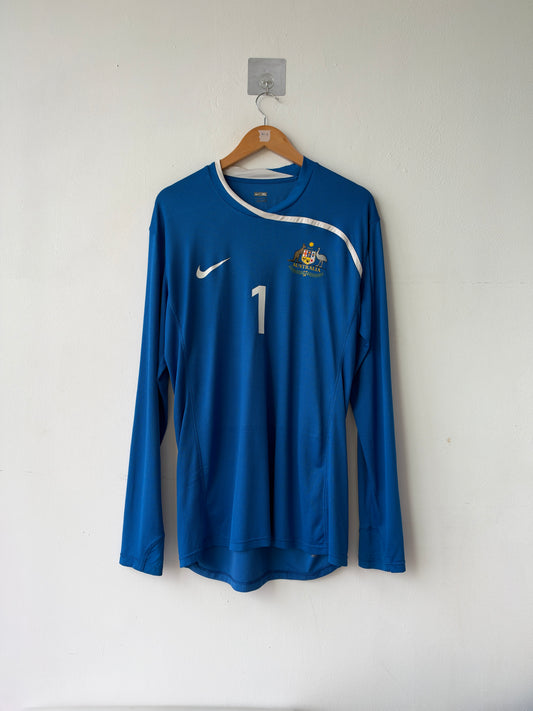 (XL) (Signed) Australia 2008-10 GK Player Version Shirt Schwarzer #1 (with photo proof)