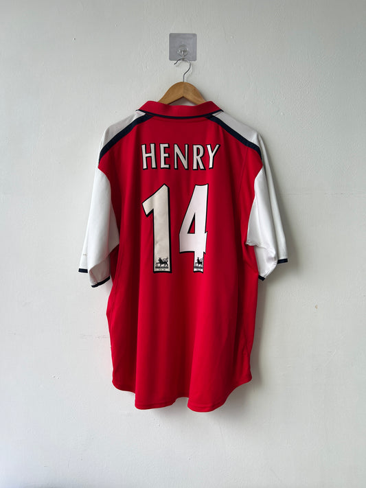(XXL fits XL) Arsenal 2000-02 Home Shirt Henry #14