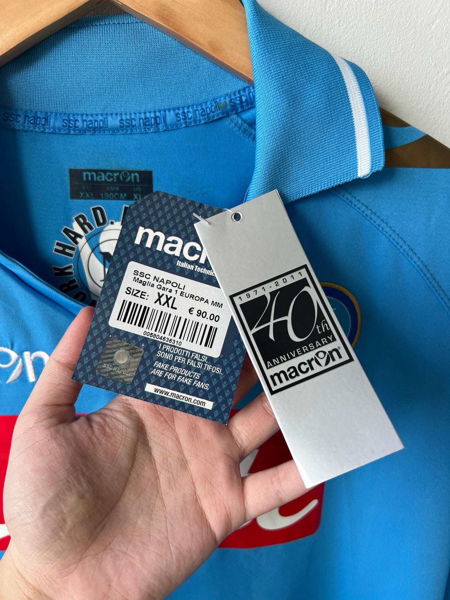 (XL fits M) Napoli 2011-12 CL Home Shirt Cavani #7 (NEW)