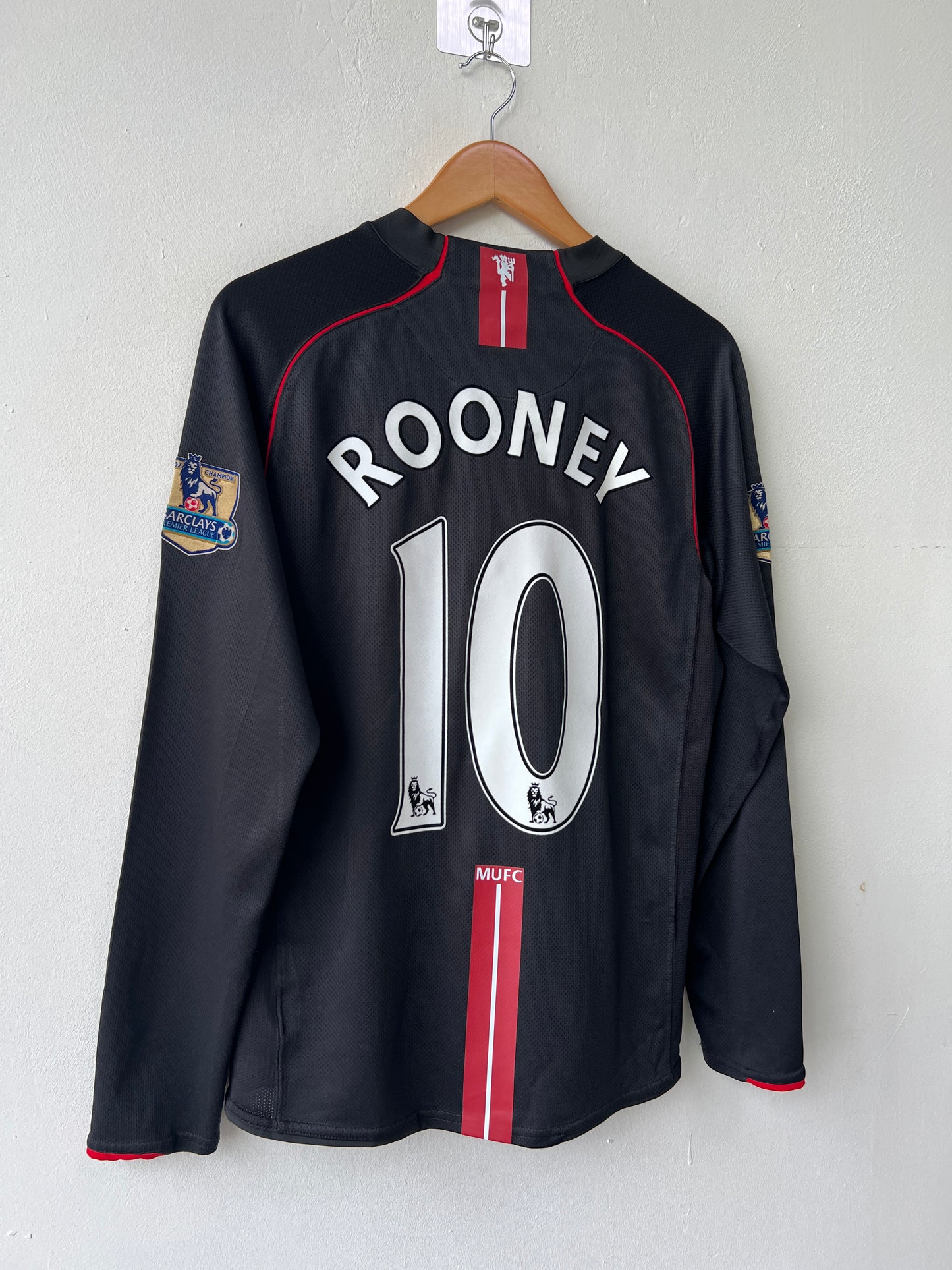 (M) Manchester United 2007-08 Away Long Sleeve Shirt Rooney #10