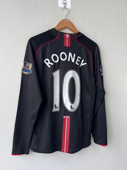 (M) Manchester United 2007-08 Away Long Sleeve Shirt Rooney #10