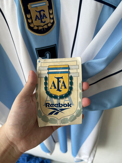 (XL) Argentina 2000-01 Home Shirt Saviola #7 (NEW)