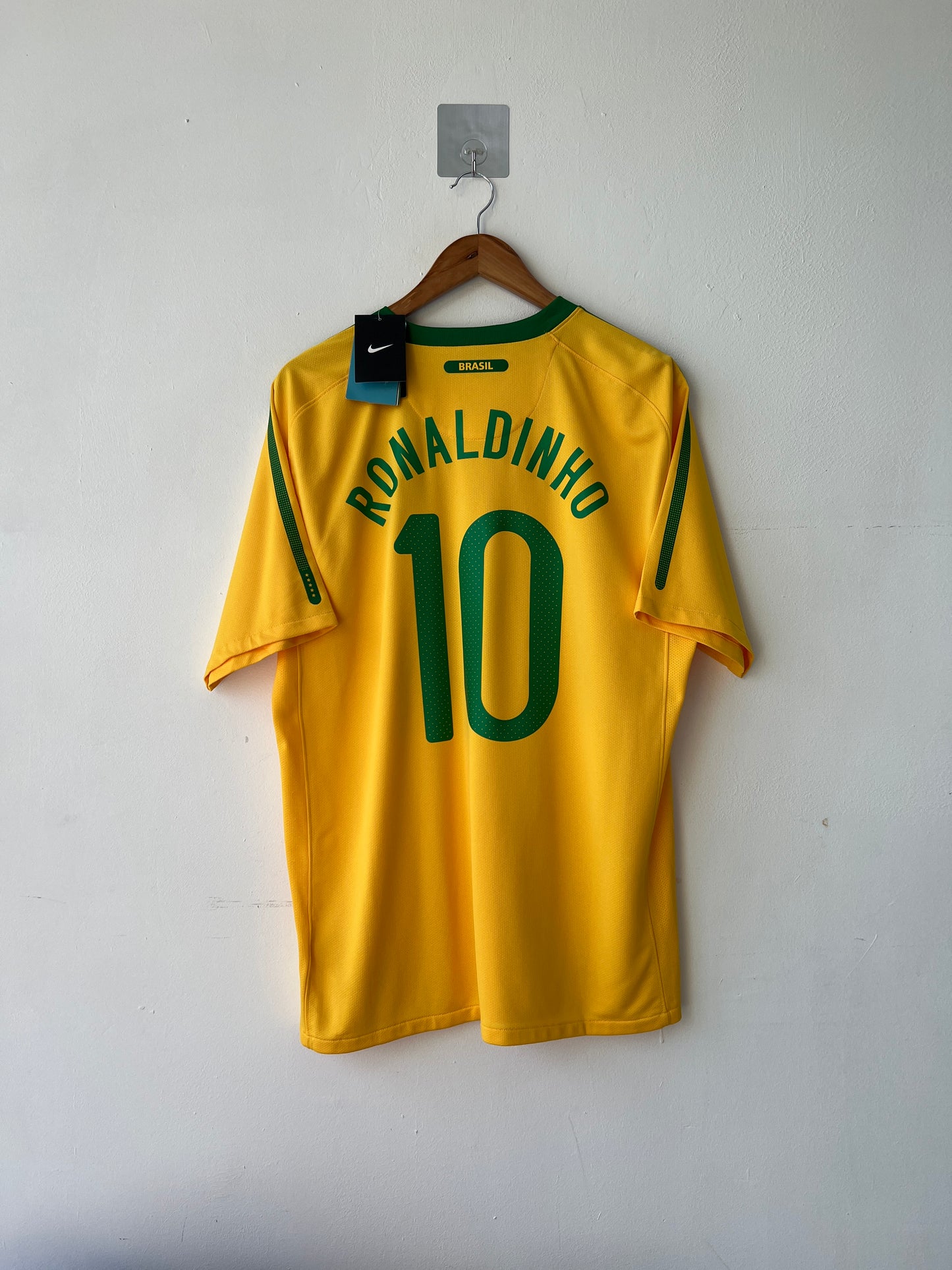 (L) Brazil 2010-11 Home Shirt Ronaldinho #10 (NEW)