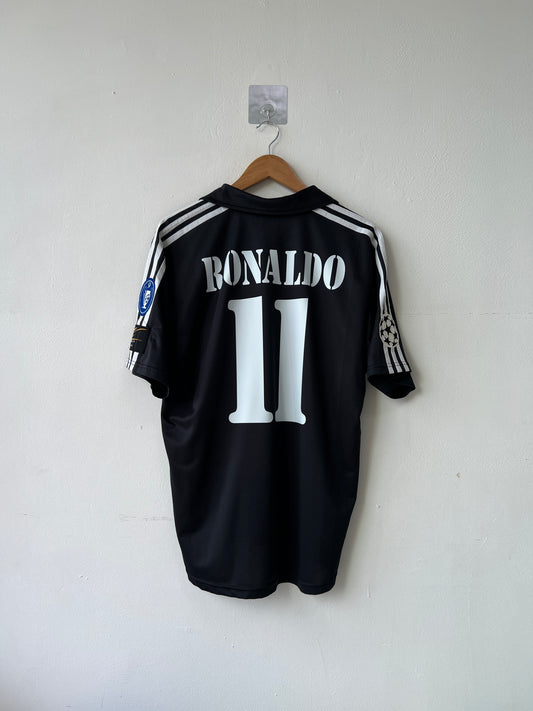 (M fits L) Real Madrid 2002-03 CL Away Shirt Ronaldo #11