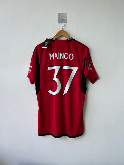 (L) Manchester United 2023-24 Home Shirt Mainoo #37 (MDT) (NEW)