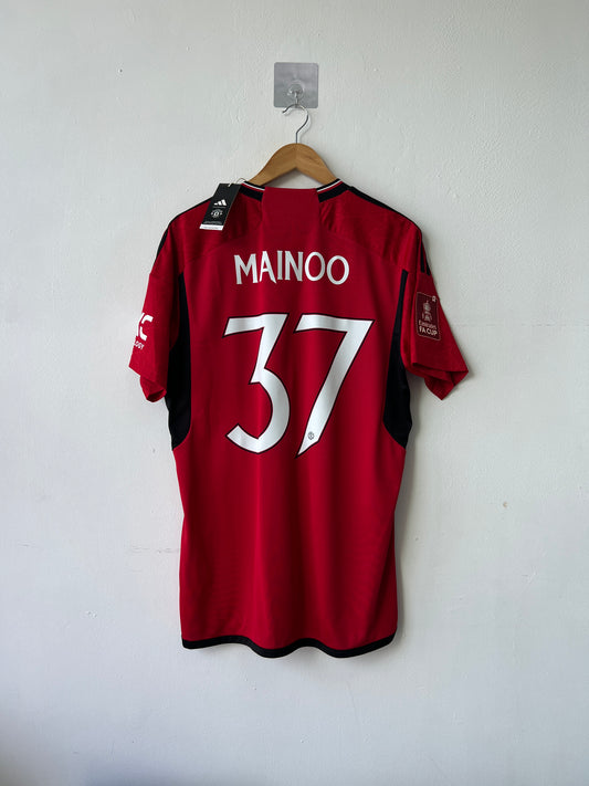 (L) Manchester United 2023-24 Home Shirt Mainoo #37 (MDT) (NEW)