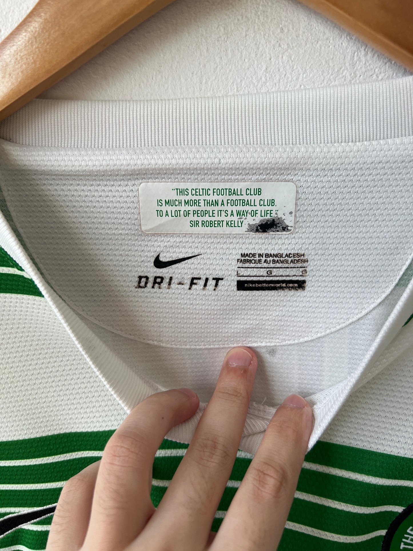 (L) Celtic 2013-14 Home Long Sleeve Shirt Virgil #5
