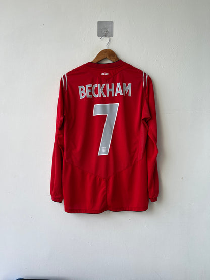 (M) England 2004-06 Away Long Sleeve Shirt Beckham #7