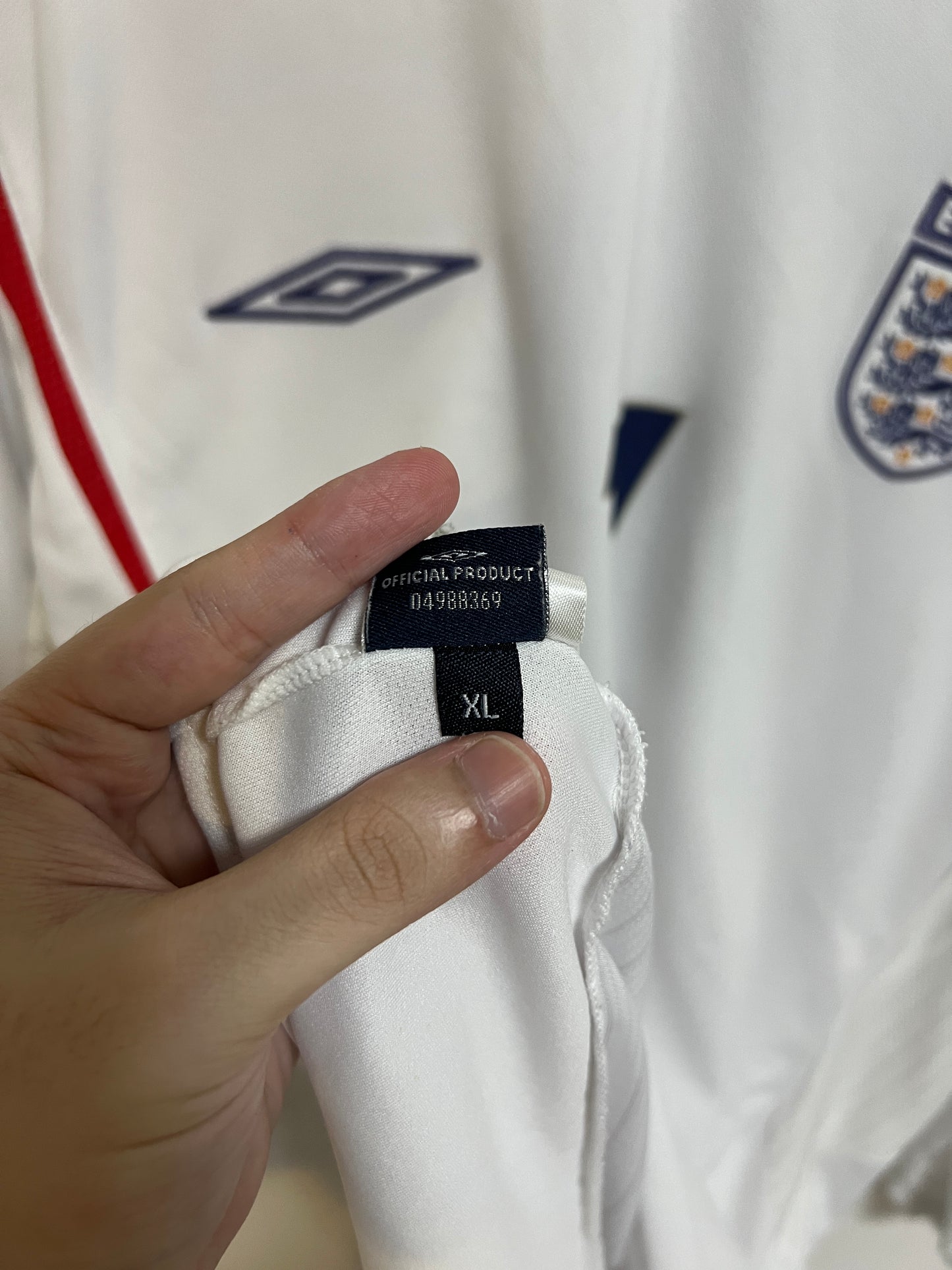 (XL) England 2005-07 Home Long Sleeve Shirt Beckham #7