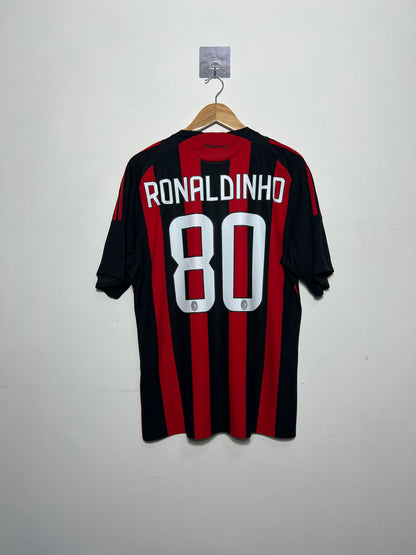 (L) AC Milan 2008-09 Home Shirt Ronaldinho #80