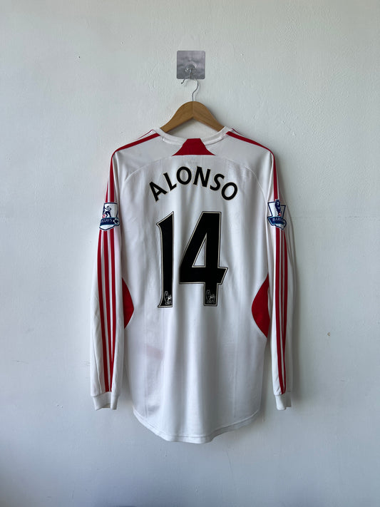 (M fits L) Liverpool 2007-08 Away Long Sleeve Shirt Alonso #14