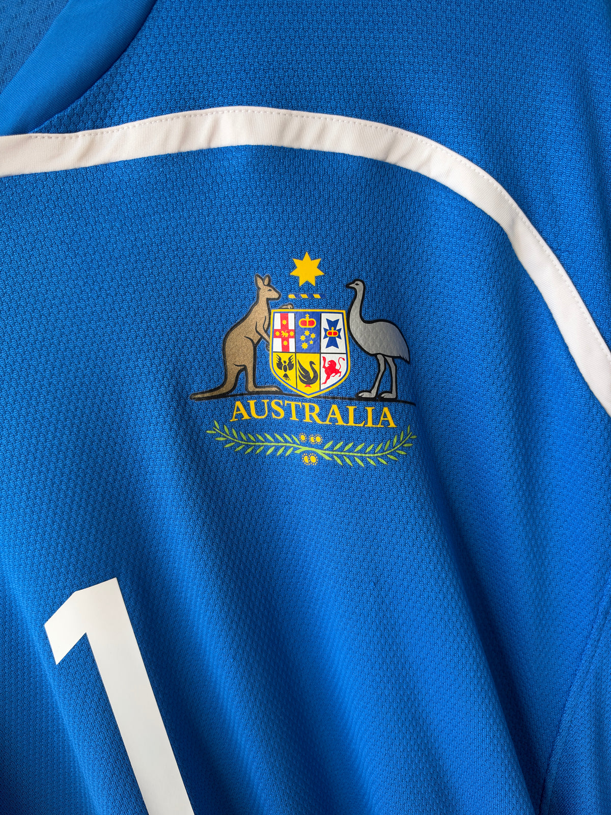 (XL) (Signed) Australia 2008-10 GK Player Version Shirt Schwarzer #1 (with photo proof)