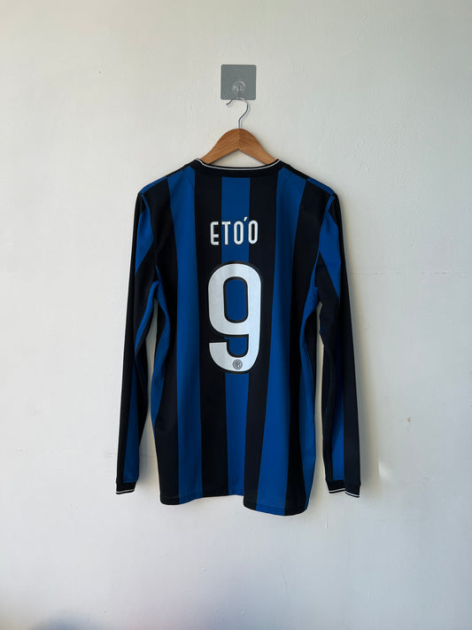 Inter Milan 2009-10 Home Shirt Long Sleeve Eto'o #9 (M)
