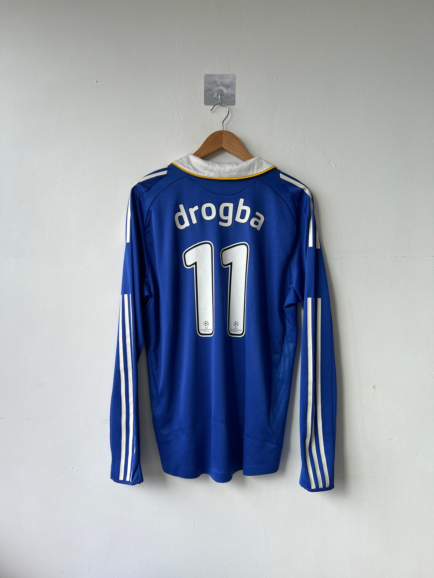 (L) Chelsea 2008-09 Home Long Sleeve Player Version Shirt Drogba #11