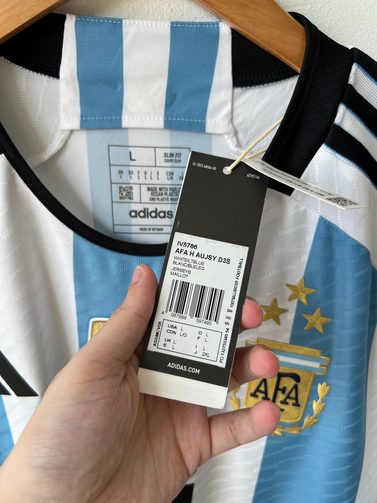 (L) Argentina 2022-24 Home Player Version Shirt Messi #10 (NEW)