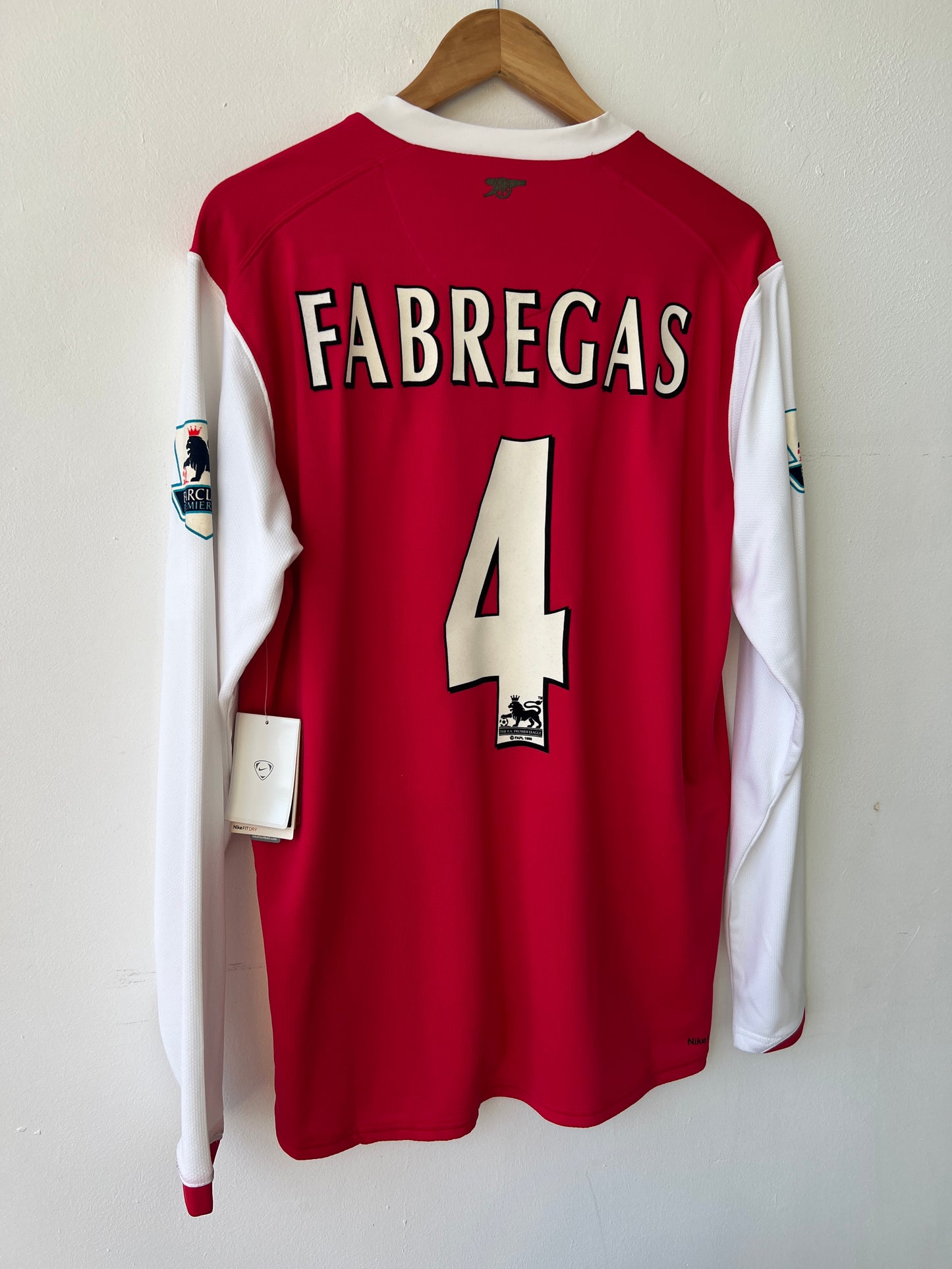 (L) Arsenal 2006-08 Home Long Sleeve Shirt Fabregas #4 (NEW)