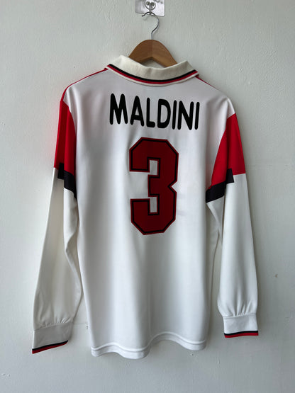 (M) AC Milan 1994-95 Away Long Sleeve Shirt Maldini #3