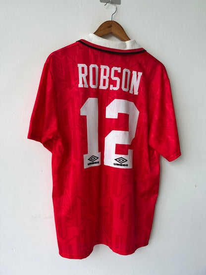 (L) Manchester United 1992-94 Home Shirt Bryan Robson #12