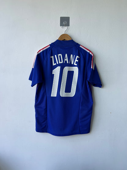 (S fits M) France 2002-04 Home Shirt Zidane #10