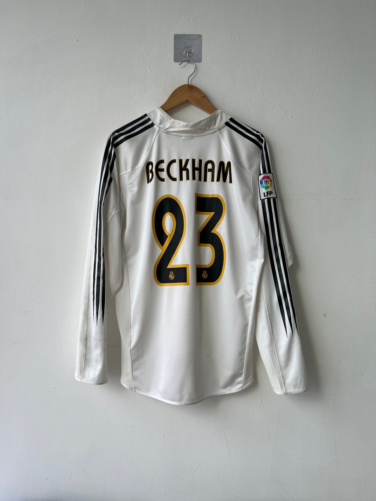 (L) Real Madrid 2004-05 Home Long Sleeve Shirt Beckham #23
