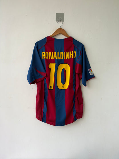 (L) Barcelona 2004-05 Home Shirt Ronaldinho #10