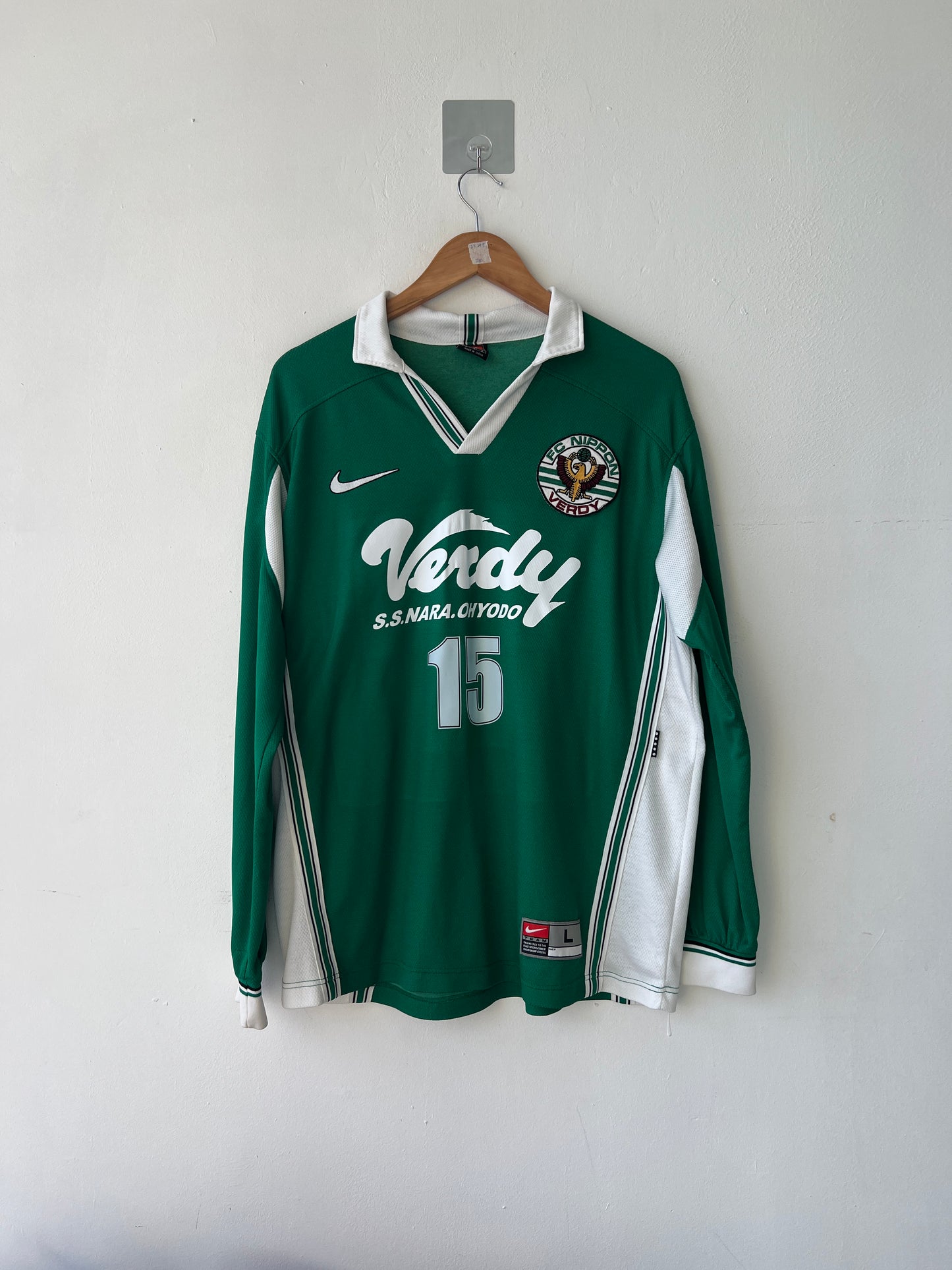 (L) Verdy Kawasaki 1999-00 Home Long Sleeve Shirt #15 (Possibly Youth Team)