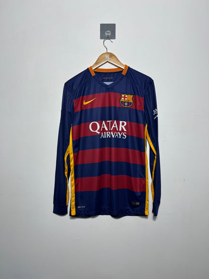 (M) Barcelona 2015-16 Home Long Sleeve Shirt Neymar Jr. #11