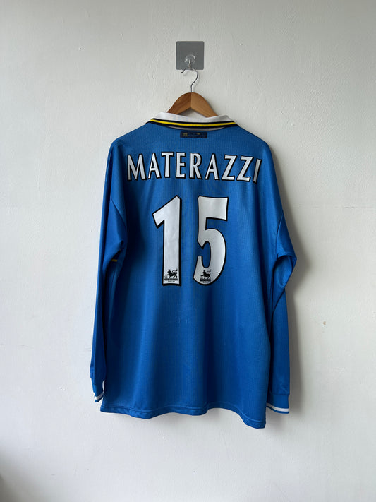 (XL) Everton 1997-99 Home Long Sleeve Shirt Materazzi #15