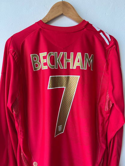 (L) England 2006-08 Away Long Sleeve Shirt Beckham #7