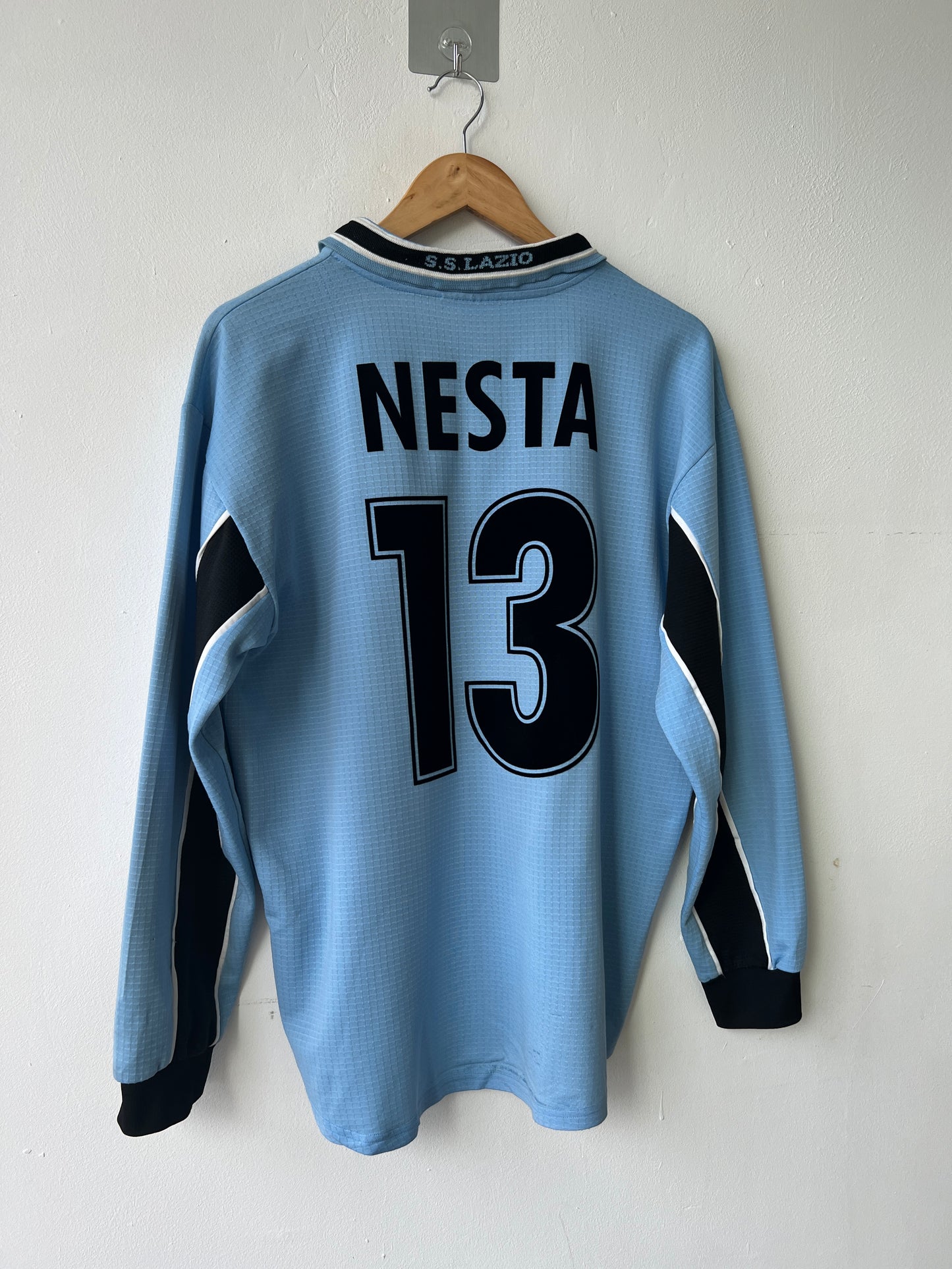(M) Lazio 1998-00 Home Long Sleeve Shirt Nesta #13