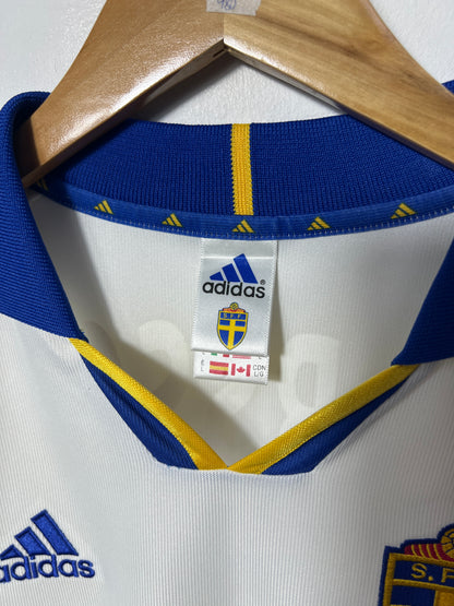 (L) Sweden 2000-02 Away Long Sleeve Player Version Larsson #20