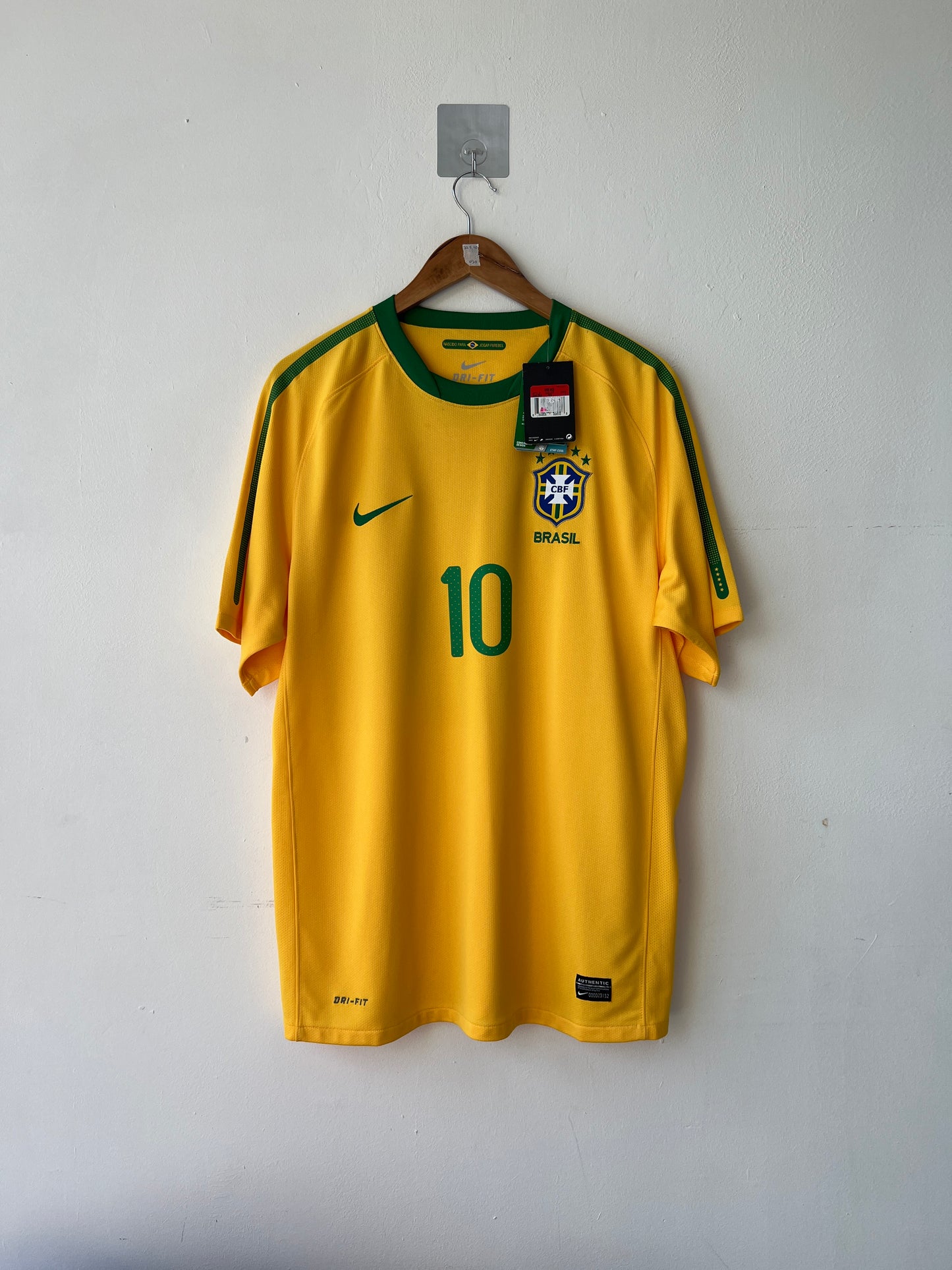 (L) Brazil 2010-11 Home Shirt Ronaldinho #10 (NEW)
