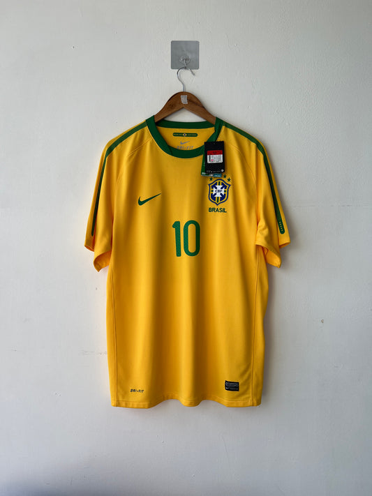 (L) Brazil 2010-11 Home Shirt Ronaldinho #10 (NEW)