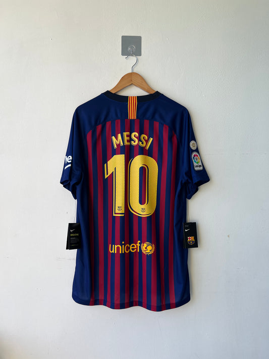 Barcelona 2018-19 Home Shirt Messi #10 (Brand New) (XL)