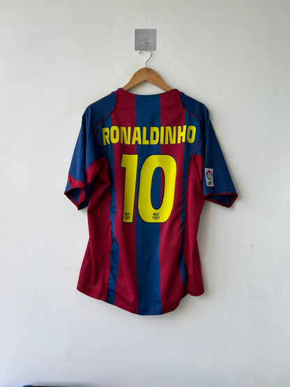 (L) Barcelona 2004-06 Home Shirt Ronaldinho #10