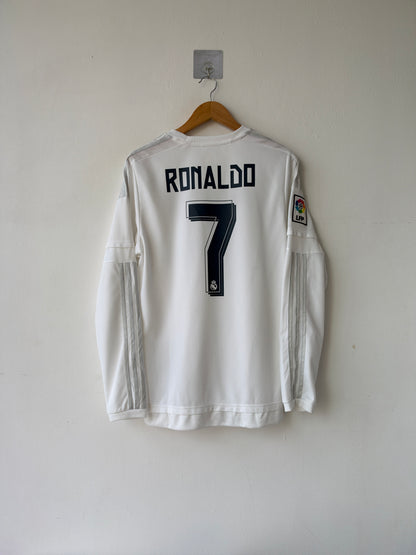(M) Real Madrid 2015-16 Home Long Sleeve Shirt Ronaldo #7