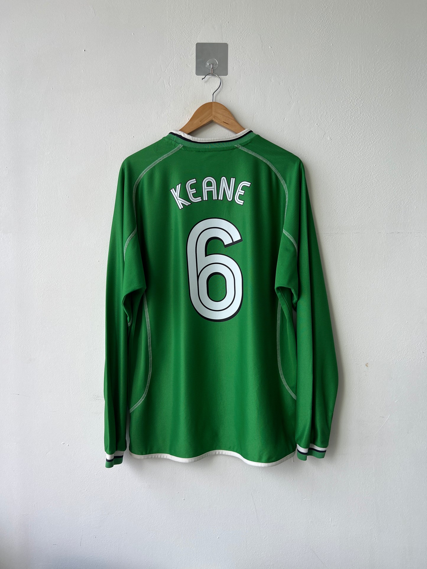 (L) Ireland 2002-03 Home Long Sleeve Shirt Keane #6