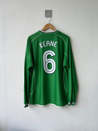 (L) Ireland 2002-03 Home Long Sleeve Shirt Keane #6