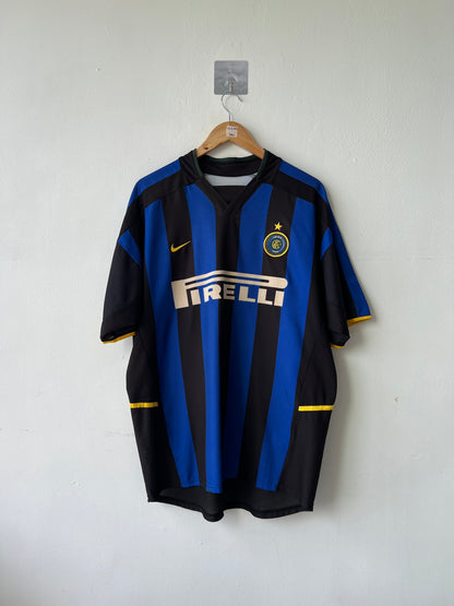 (L fits XL) Inter Milan 2002-03 Home Shirt Batistuta #19