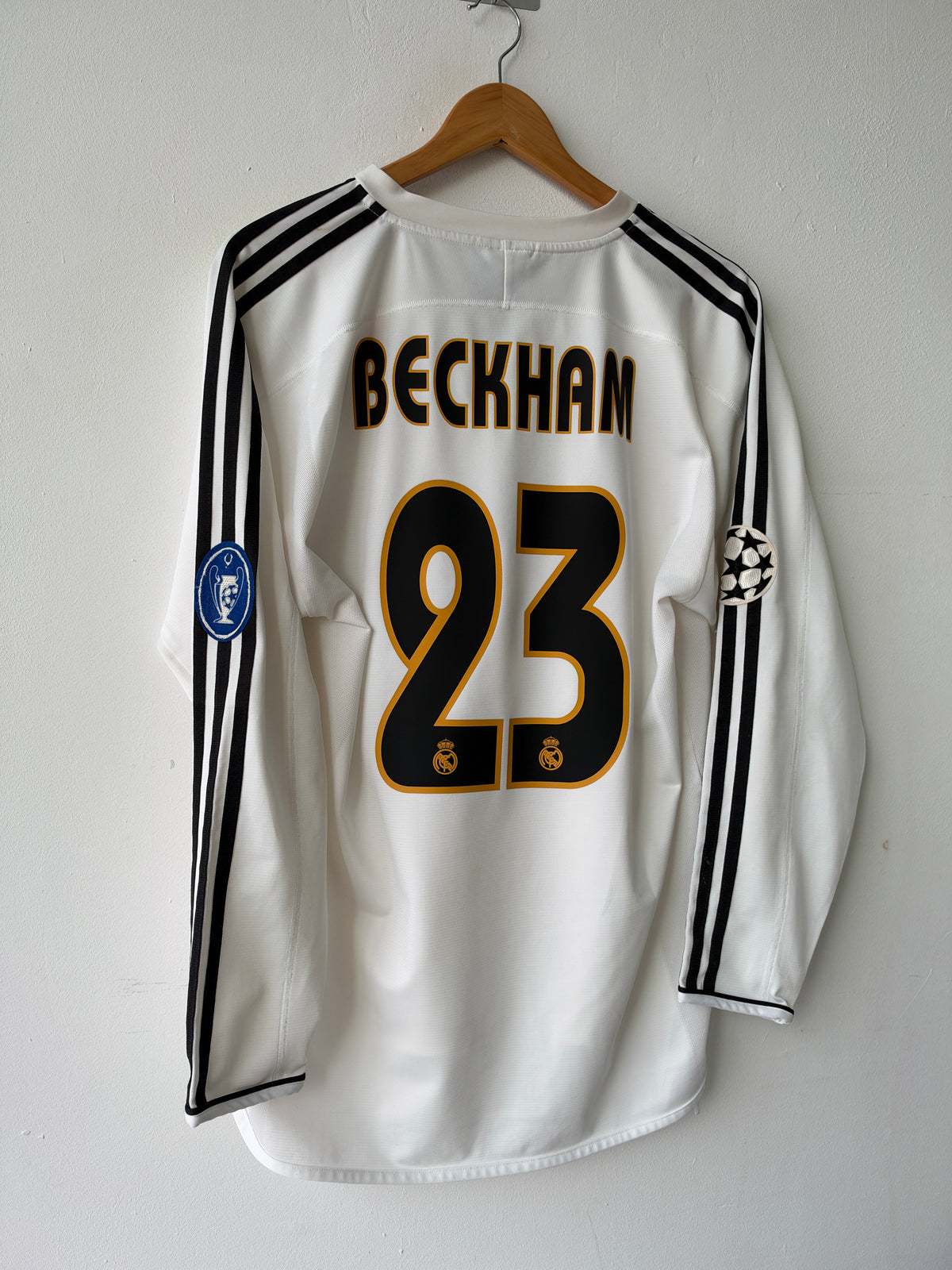 (L) Real Madrid 2003-04 Home Long Sleeve Shirt Beckham #23
