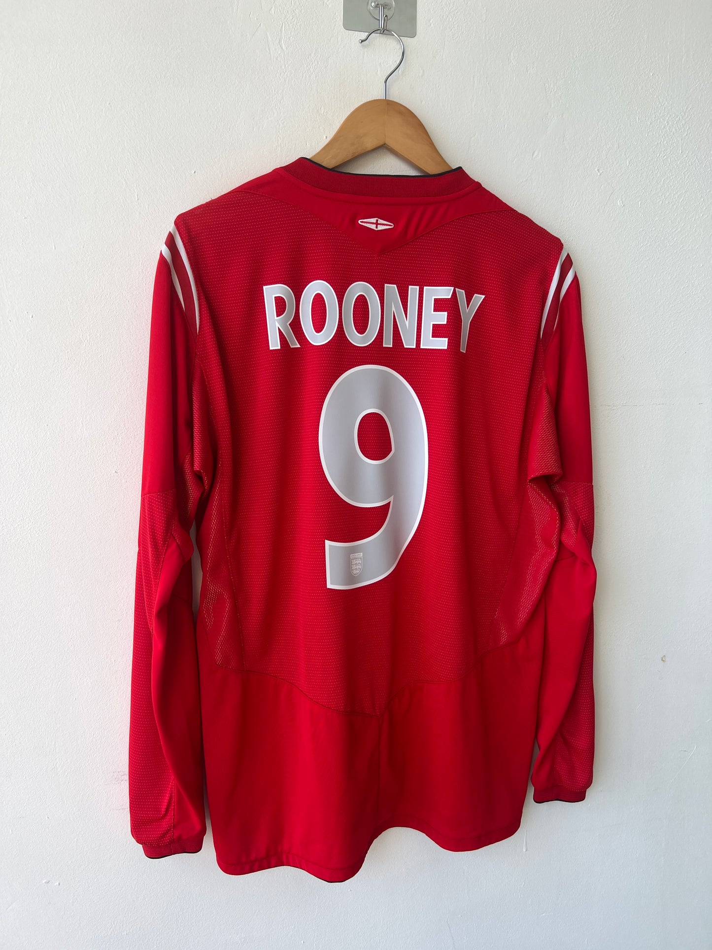 (L) England 2004-06 Away Long Sleeve Shirt Rooney #9