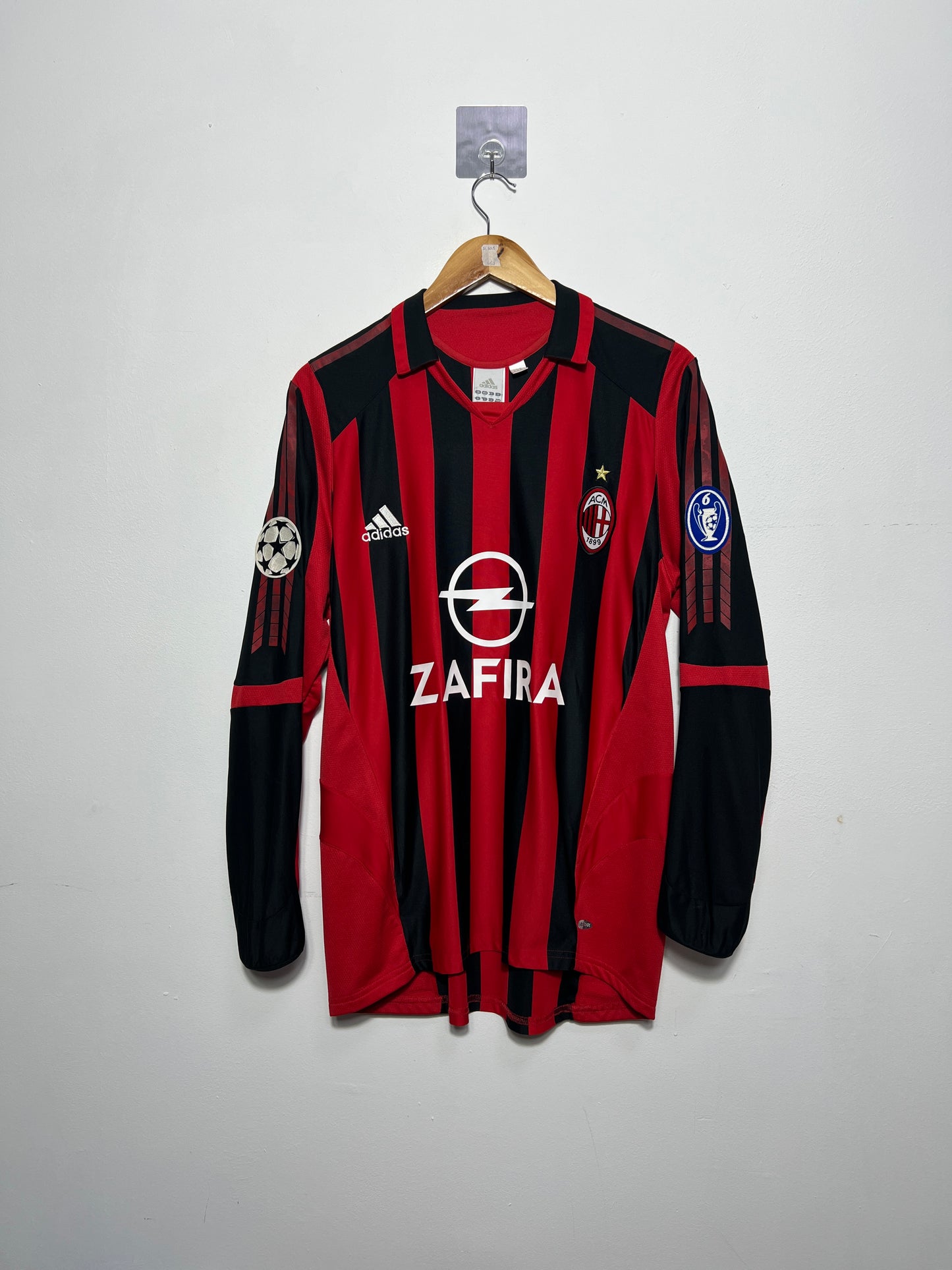 (M) AC Milan 2005-06 Home Long Sleeve Shirt Maldini #3