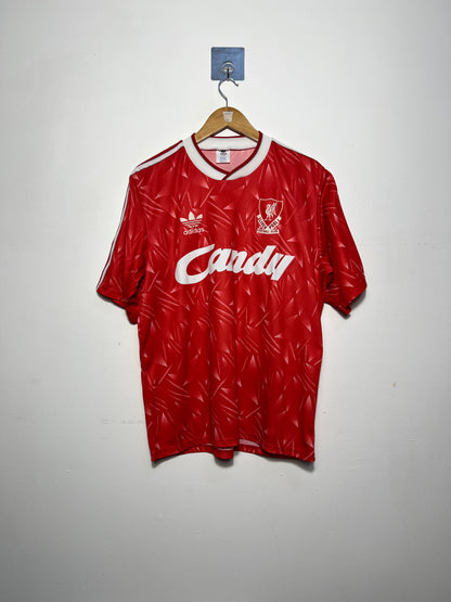 (M fits L) Liverpool 1989-91 Home Shirt