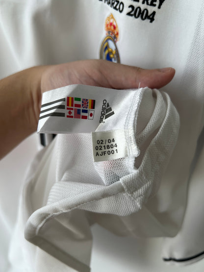 (XL) Real Madrid 2003-04 Home Shirt Beckham #23 (Copa Del Rey MDT)