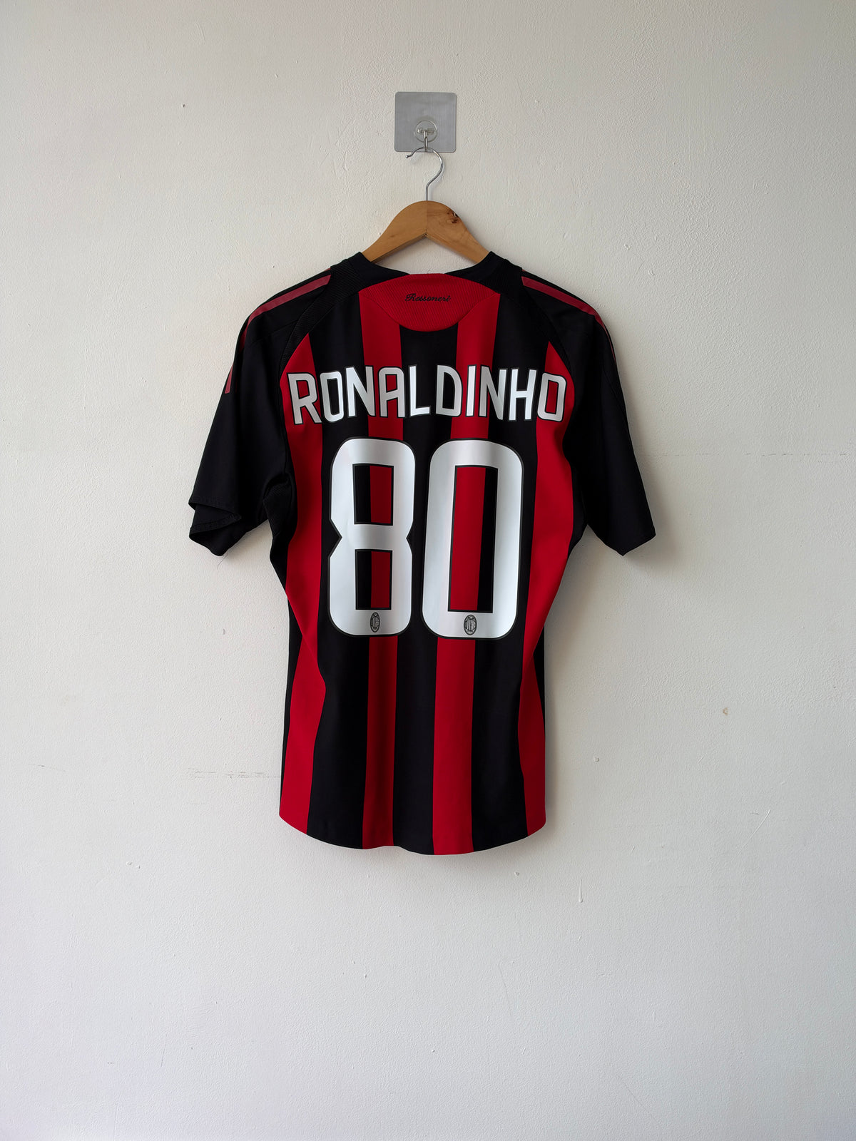 (M) AC Milan 2008-09 Home Player Version Shirt Ronaldinho #80