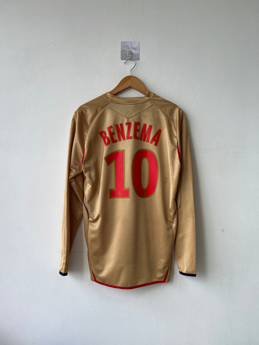 (M) Olympique Lyon 2007-08 Away Long Sleeve Shirt Benzema #10
