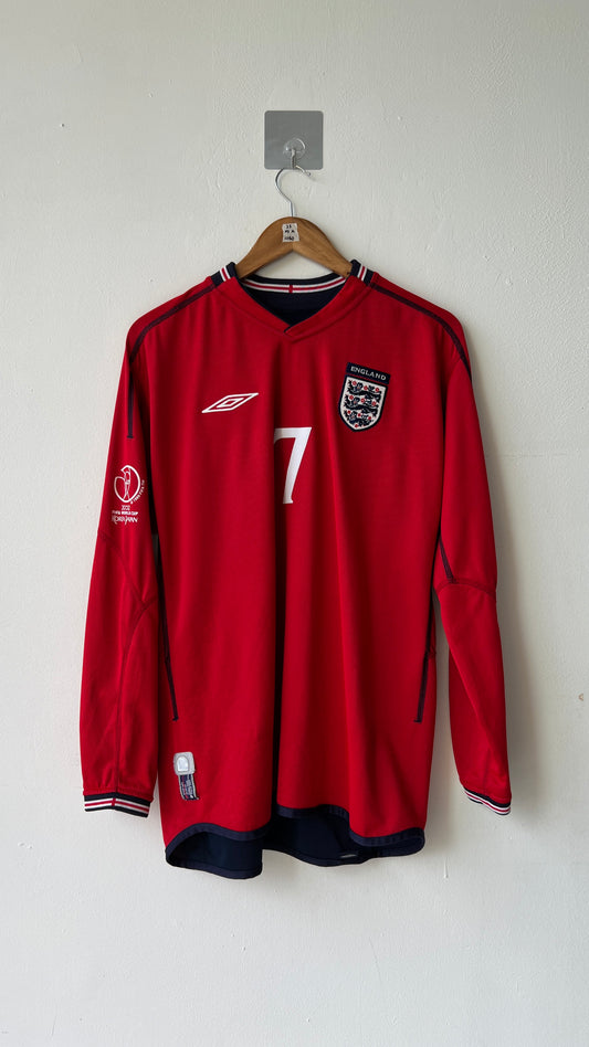 England 2002-04 Away L/S Shirt Beckham #7 (L)